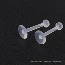 1.2mm Surgical Steel Clear Flexible Bioplastic Piercing Labret